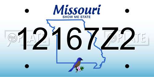 12167Z2 Missouri License Plate