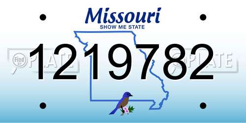 1219782 Missouri License Plate