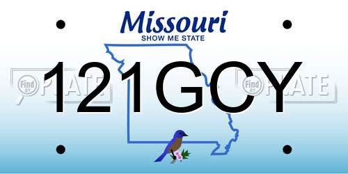 121GCY Missouri License Plate