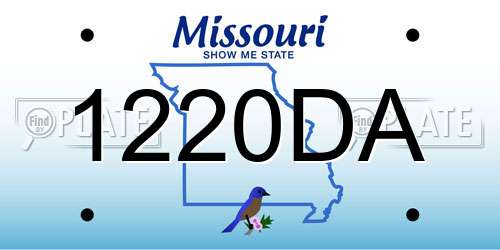 1220DA Missouri License Plate