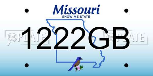 1222GB Missouri License Plate