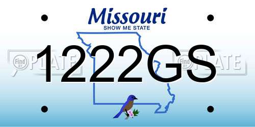 1222GS Missouri License Plate