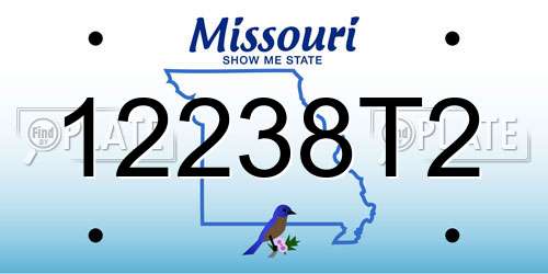 12238T2 Missouri License Plate