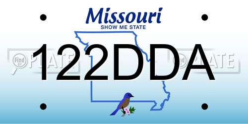 122DDA Missouri License Plate