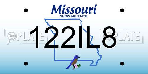 122IL8 Missouri License Plate