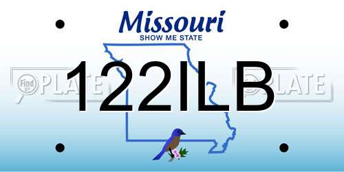 122ILB Missouri License Plate