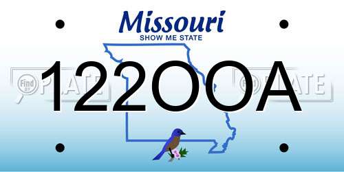 122OOA Missouri License Plate