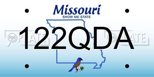 122QDA Missouri License Plate