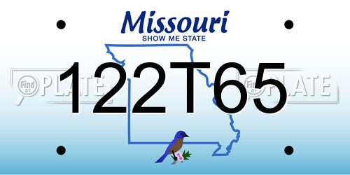 122T65 Missouri License Plate