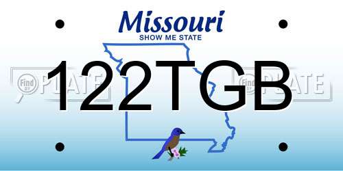 122TGB Missouri License Plate