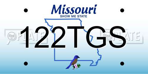 122TGS Missouri License Plate