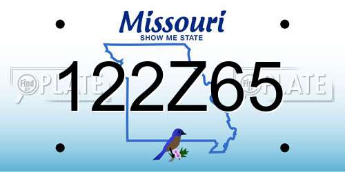 122Z65 Missouri License Plate