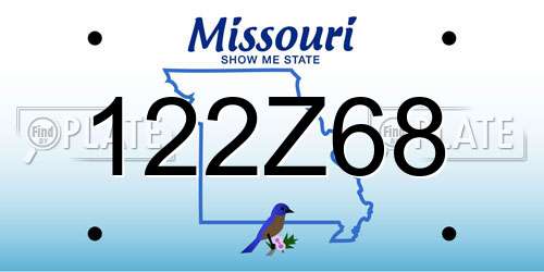 122Z68 Missouri License Plate