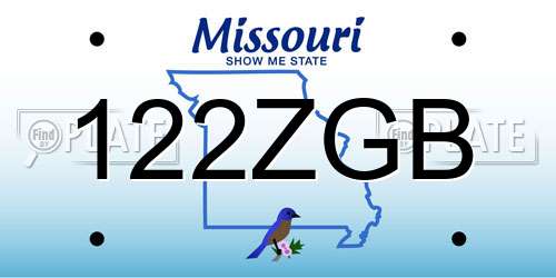 122ZGB Missouri License Plate