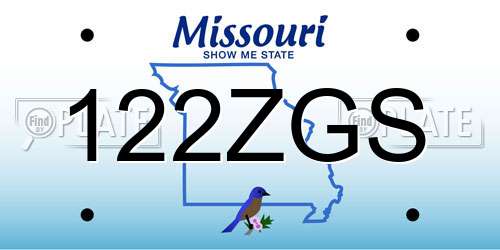 122ZGS Missouri License Plate
