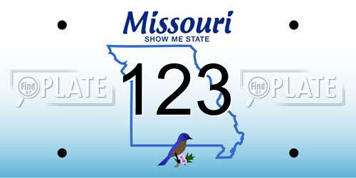 123 Missouri License Plate