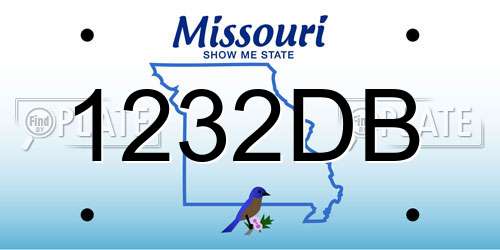 1232DB Missouri License Plate