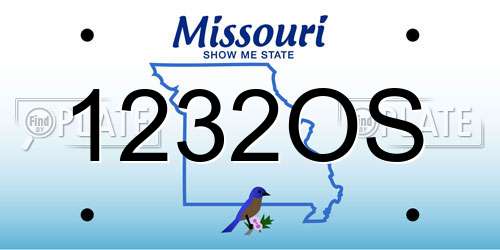 1232OS Missouri License Plate