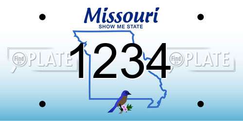 1234 Missouri License Plate
