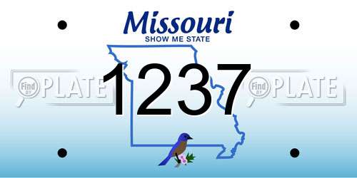 1237 Missouri License Plate