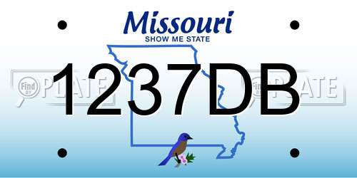 1237DB Missouri License Plate