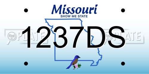 1237DS Missouri License Plate