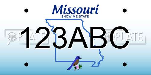 123ABC Missouri License Plate