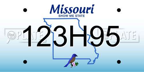 123H95 Missouri License Plate