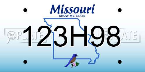 123H98 Missouri License Plate