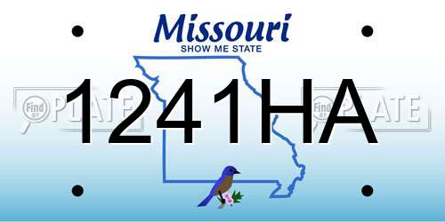 1241HA Missouri License Plate