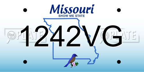 1242VG Missouri License Plate