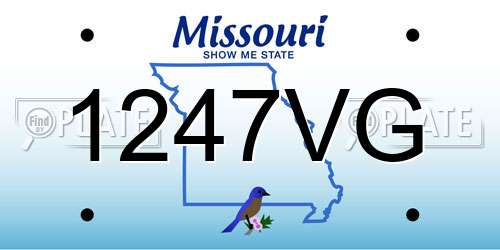 1247VG Missouri License Plate