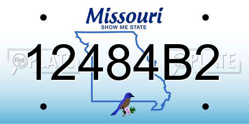 12484B2 Missouri License Plate