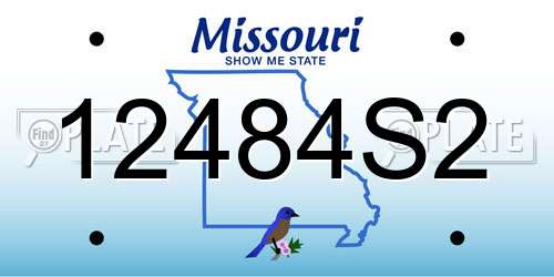 12484S2 Missouri License Plate