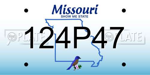 124P47 Missouri License Plate