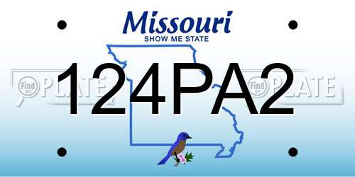 124PA2 Missouri License Plate