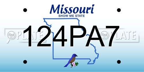 124PA7 Missouri License Plate