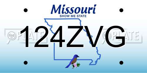 124ZVG Missouri License Plate
