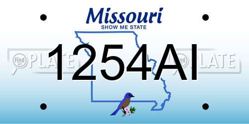1254AI Missouri License Plate