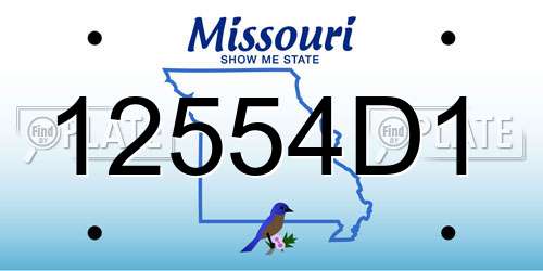 12554D1 Missouri License Plate