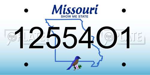 12554O1 Missouri License Plate
