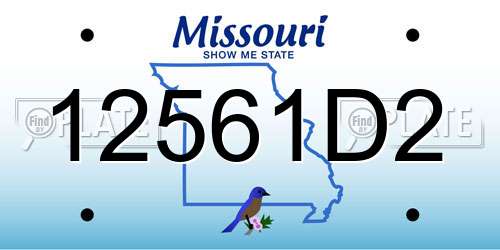 12561D2 Missouri License Plate