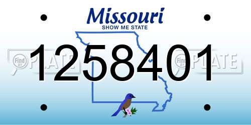 1258401 Missouri License Plate