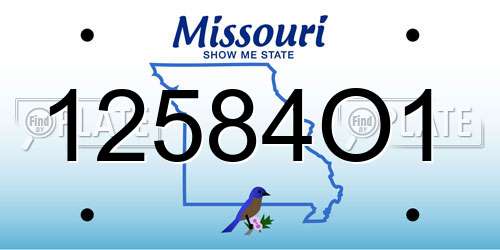 12584O1 Missouri License Plate