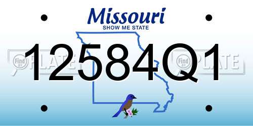 12584Q1 Missouri License Plate