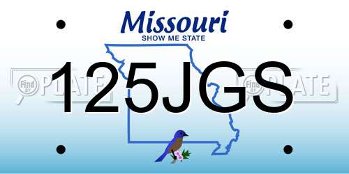 125JGS Missouri License Plate
