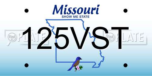 125VST Missouri License Plate