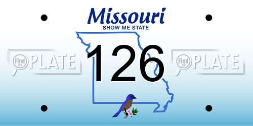 126 Missouri License Plate