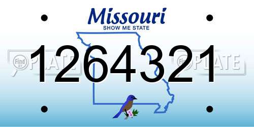 1264321 Missouri License Plate