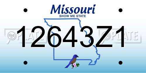 12643Z1 Missouri License Plate